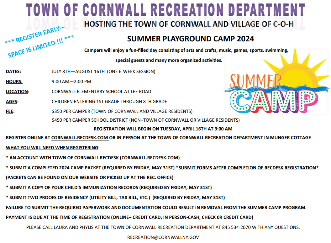 Summer Camp 2024 Information